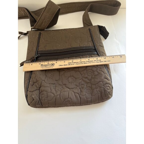 Thirty-One Brown Quilted Crossbody Bag W Adjustable Strap & Front Zipper Pocket - Picture 15 of 16